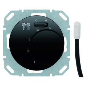 REGULATOR TEMPERATURY PODŁOGI ZE STYKIEM ZWIERNYM CZARNY POŁYSK R.1/R.3 - 20342045 - HAGER