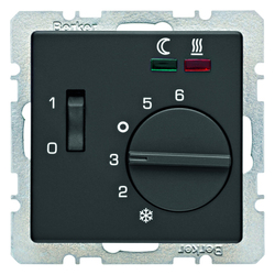 REGULATOR TEMPERATURY PODŁOGI ZE STYKIEM ZWIERNYM ANTRACYT AKSAMIT Q.1/Q.3  - 20346086 - HAGER