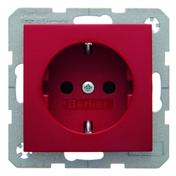 GNIAZDO SCHUKO CZERWONY POŁYSK B.KWADRAT/S.1/B.3/B.7 - 41438912 - HAGER