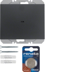 PRZYCISK RADIOWY POJEDYNCZY PŁASKI QUICKLINK ANTRACYT MAT K.1 KNX RF  - 85655275 - HAGER