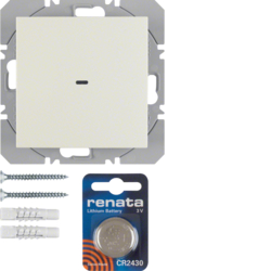 PRZYCISK POJEDYNCZY PŁASKI QUICKLINK KREM POŁYSK S.1 KNX RF  - 85655282 - HAGER - BERKER