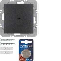 PRZYCISK POJEDYNCZY PŁASKI QUICKLINK ANTRACYT MAT S.1/B.3/B.7 KNX RF  - 85655285 - HAGER - BERKER
