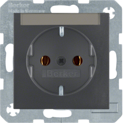 GNIAZDO SCHUKO Z POLEM OPISOWYM ANTRACYT B.3/B.7  - 47501606 - HAGER