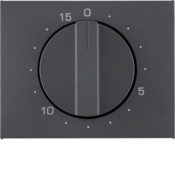 ELEMENT CENTRALNY Z POKRĘTŁEM REGULACYJNYM DO MECHANICZNEGO ZEGARA ANTRACYT MAT LAKIEROWANY K.1 - 16347106 - HAGER