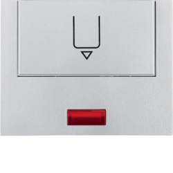 ŁĄCZNIK NA KARTĘ HOTELOWĄ-NASADKA Z NADRUKIEM I CZERWONĄ SOCZEWKĄ ALU BERKER K.5  - 16417103 - HAGER