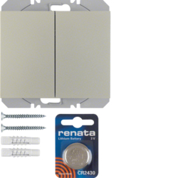 PRZYCISK RADIOWY PODWÓJNY PŁASKI QUICKLINK STAL LAKIEROWANY K.5 KNX RF  - 85656273 - HAGER