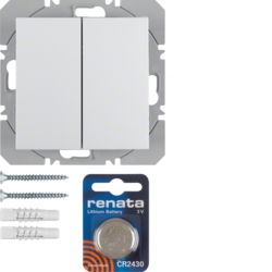 PRZYCISK PODWÓJNY PŁASKI QUICKLINK BIAŁY POŁYSK S.1/B.3/B.7 KNX RF  - 85656289 - HAGER