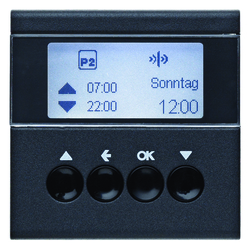 ŻALUZJOWY ŁĄCZNIK CZASOWY Z WYŚWIETLACZEM ANTRACYT MAT B.KWADRAT/S.1/B.3/B.7 - 85741185 - HAGER