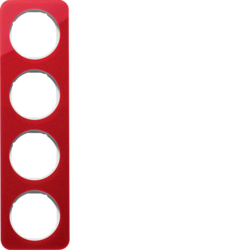 RAMKA POCZWÓRNA AKRYL PRZEŹROCZYSTY CZERWONY/BIAŁY R.1 - 10142349 - HAGER
