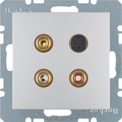 GNIAZDO 3 X CINCH / S-VIDEO ALU MAT B.KWADRAT/B.7  - 3315321404 - HAGER - BERKER