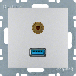 GNIAZDO USB / 3.5 MM AUDIO ALU MAT B.1/B.7 - 3315391404 - HAGER