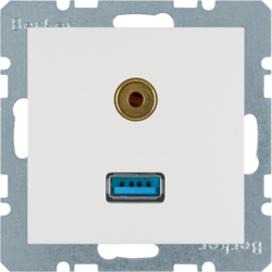 GNIAZDO USB / 3.5 MM AUDIO BIAŁY MAT S.1/B.3/B.7  - 3315391909 - HAGER