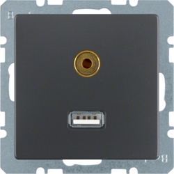 GNIAZDO USB AUDIO 3,5MM ANTRACYT AKSAMIT Q.1/Q.3 - 3315396086 - HAGER
