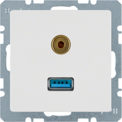 GNIAZDO USB AUDIO 3,5MM BIAŁY AKSAMIT Q.1 - 3315396089 - HAGER