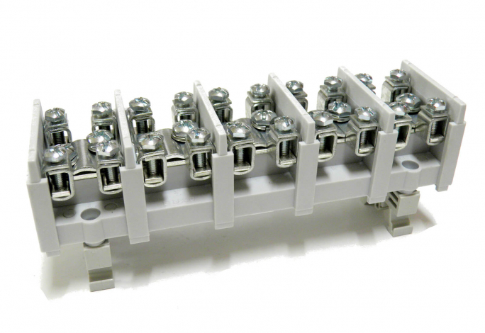 ODGAŁĘŹNIK INSTALACYJNY 5-SEGMENTOWY (ZACISK: 5X35MM2 - 5X4X16MM2) NA TS 35 SZARY LZ 5*35/16 WYK.21  - 84027002 - SIMET