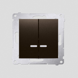 Łącznik świecznikowy z podświetleniem LED i do wersji IP44 (moduł) 16AX, 250V~, zaciski śrubowe; brąz mat   *Posiada wkładkę DU1W - DW5ABL.01/46 - KONTAKT SIMON
