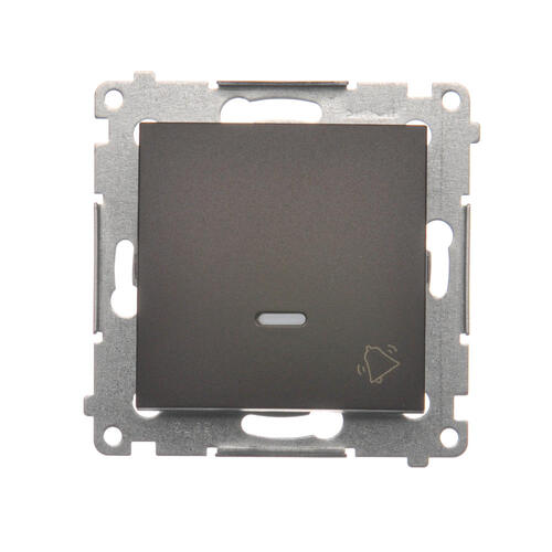 Przycisk &bdquo;dzwonek&rdquo; z podświetleniem LED (moduł) 10AX, 250V~, szybkozłącza; brąz mat - DD1L.01/46 - KONTAKT SIMON