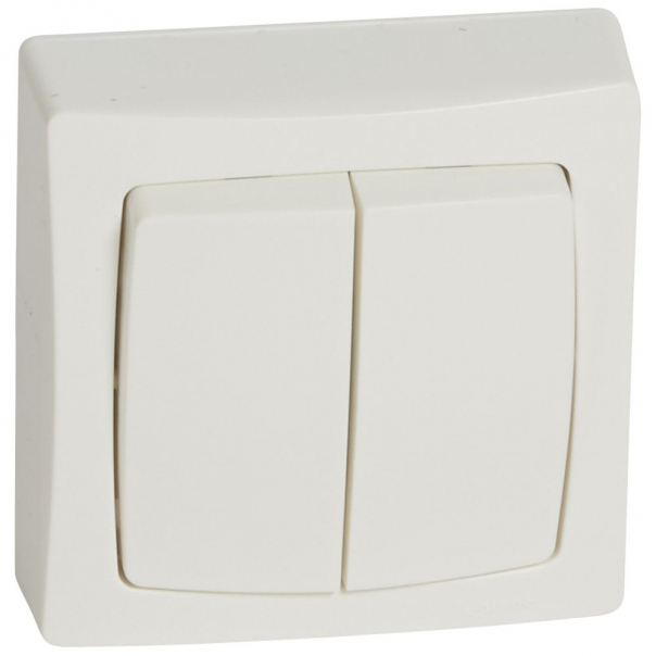 ŁĄCZNIK SCHODOWY PODWÓJNY BIAŁY KOMPLET 10AX-250V~ OTEO  - 086020 - LEGRAND