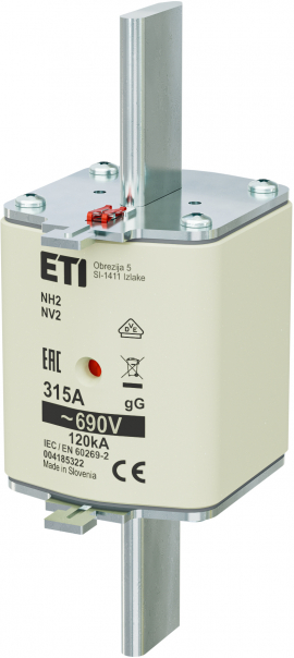 WKŁADKA BEZPIECZNIKOWA 315A WT-2 CHARAKTERYSTYKA GG 690V ZWŁOCZNA KOMBI - 004185322 - ETI