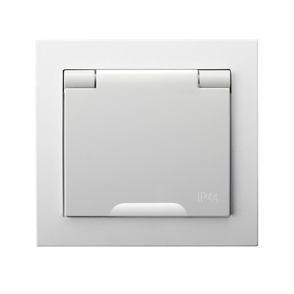 GNIAZDO BRYZGOSZCZELNE Z UZIEMIENIEM BIAŁY KIER - GPH-1WZP/00/w - OSPEL