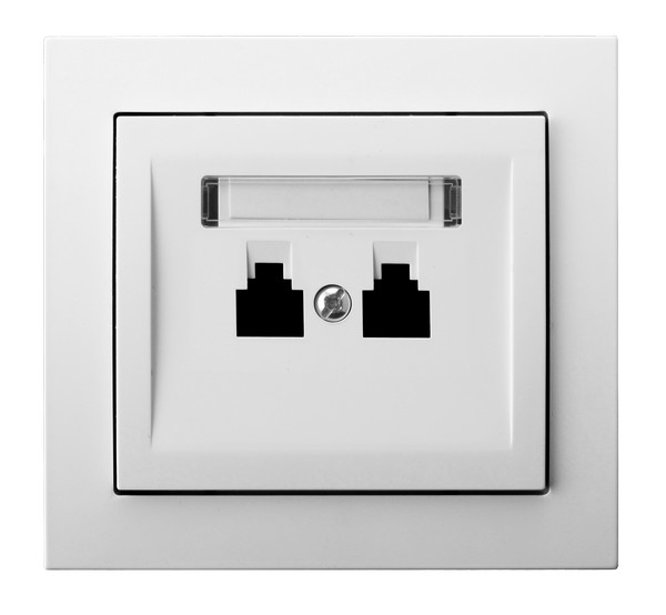 GNIAZDO TELEFONICZNE PODWÓJNE RÓWNOLEGŁE BIAŁY KIER - GPT-2WR/00 - OSPEL
