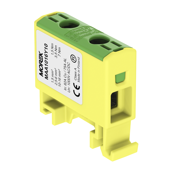 Złączka szynowa gwintowa OTL16 kolor żółto-zielony 1xAl/Cu 1,5-16mm2 1000V Zacisk uniwersalny - MAA1016Y10 - MOREK