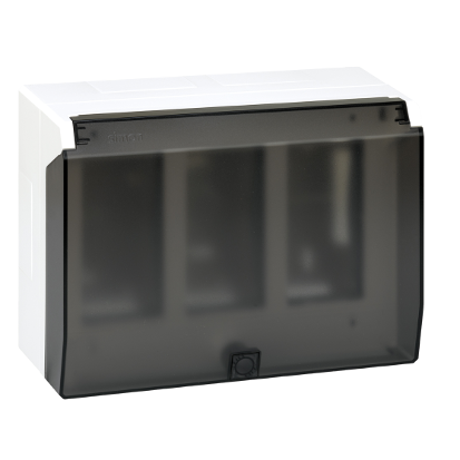 Obudowa natynkowa S500 z pokrywą 3-modułowa, 6x K45; kompletna; czysta biel - 51040003-030 - KONTAKT SIMON