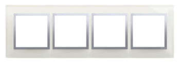 Ramka 4-krotna Nature-Szkło, SREBRNA MGŁA, IP20/IP44* (*IP44-należy zastosować zestaw uszczelek DUN4) - DRN4/71 - KONTAKT SIMON