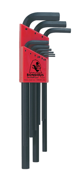 ZESTAW IMBUSÓW DŁUGICH 9-SZTUKOWY (1,5-10MM). - BO12199 - BONDHUS