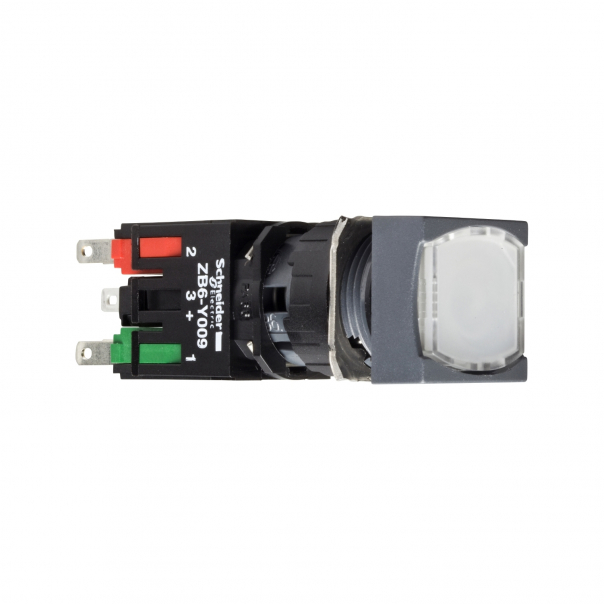 PRZYCISK PŁASKI SAMOPOWROTNY LED 12...24V KWADRATOWY BIAŁY - XB6CW1B5B - SCHNEIDER ELECTRIC