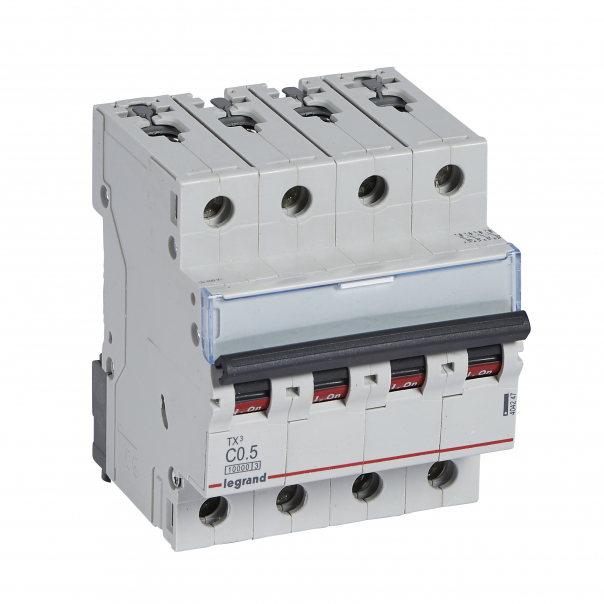 WYŁĄCZNIK NADPRĄDOWY C 0,5A 4 POLOWY CHARAKTERYSTYKA C SERII TX3 S314 - 404247 - LEGRAND