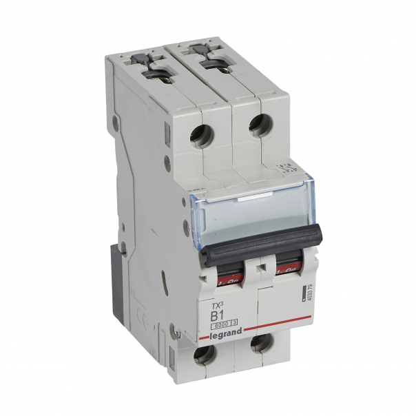 WYŁĄCZNIK NADPRĄDOWY B 1A 2 POLOWY CHARAKTERYSTYKA B SERII TX3 S 302 - 403379 - LEGRAND