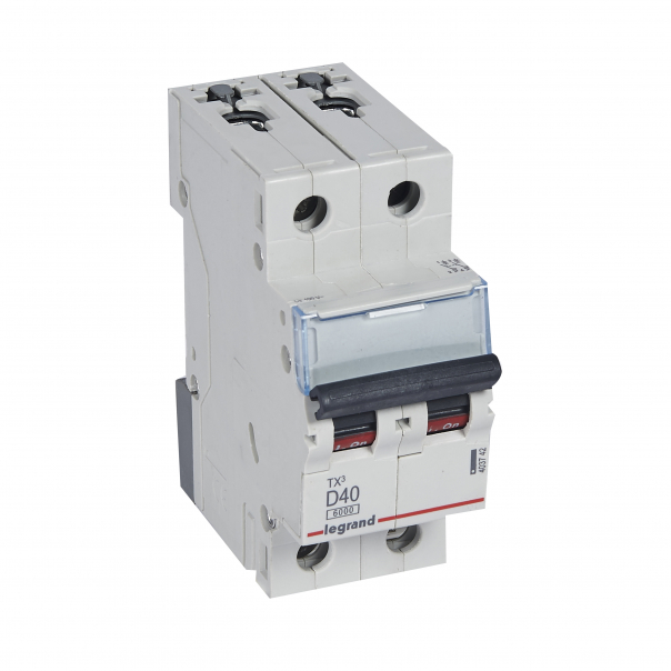 WYŁĄCZNIK NADPRĄDOWY D 40A 2 POLOWY CHARAKTERYSTYKA D SERII TX3 S 302 - 403742 - LEGRAND