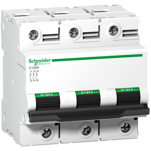 WYŁĄCZNIK NADPRĄDOWY C 80A 3-BIEGUNOWY CHARAKTERYSTYKA C C120H-C80-3 - A9N18468 - SCHNEIDER ELECTRIC