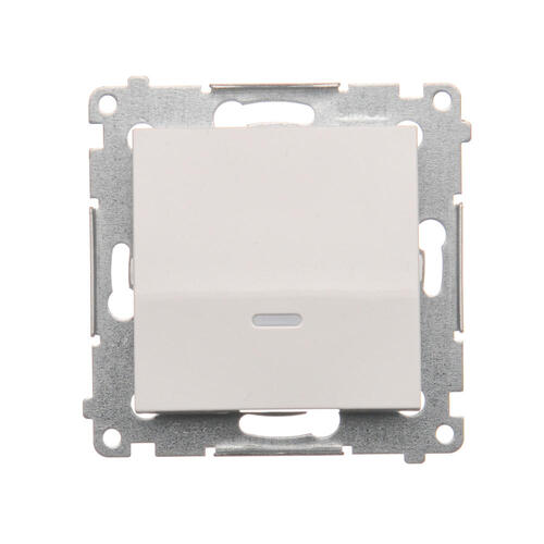 Łącznik jednobiegunowy z podświetleniem LED (moduł) 16AX, 250V~, zaciski śrubowe; biały - DW1AL.01/11 - KONTAKT SIMON