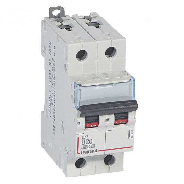 WYŁĄCZNIK NADPRĄDOWY B 20A 2-POLOWY SERII DX3 S 302 - 407510 - LEGRAND