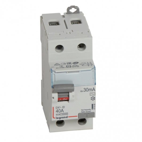 WYŁĄCZNIK RÓŻNICOWY 40A 30MA 2-POLOWY TYP AC SERII DX3 P302 - 411505 - LEGRAND
