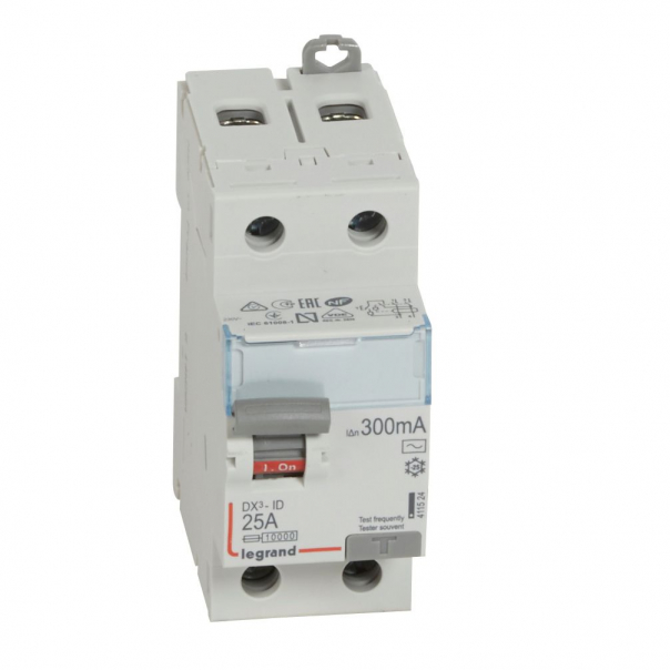 WYŁĄCZNIK RÓŻNICOWY 25A 300MA 2-POLOWY TYP AC SERII DX3 P302 - 411524 - LEGRAND