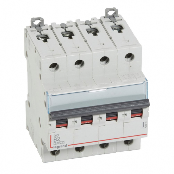 WYŁĄCZNIK NADPRĄDOWY B 2A 4-POLOWY SERII DX3 S304 - 407618 - LEGRAND