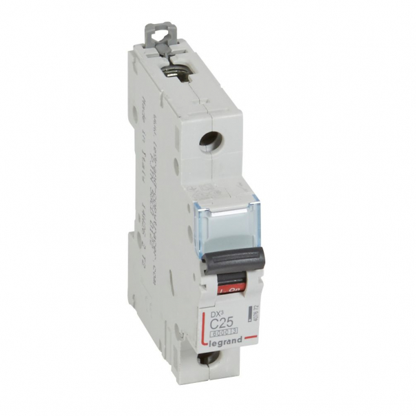 WYŁĄCZNIK NADPRĄDOWY C 25A 1-POLOWY CHARAKTERYSTYKA C SERII DX3 S301 - 407672 - LEGRAND