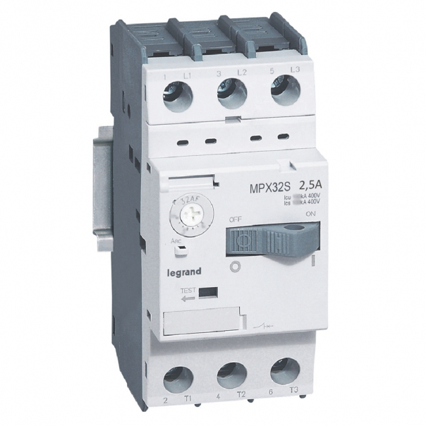WYŁĄCZNIK SILNIKOWY ZAKRES 1.6-2.5A STANDARDOWA ZDOLNOŚĆ ZWARCIOWA MPX3 32S - 417306 - LEGRAND