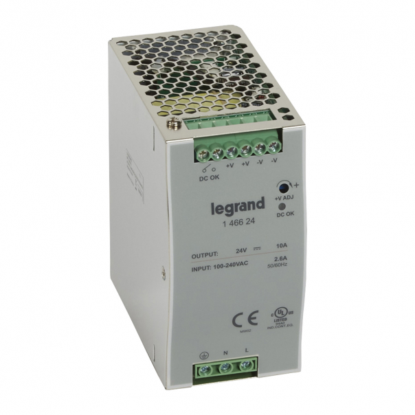 ZASILACZ STABILIZOWANY 1-FAZOWY 240V/24V 10A - 146624 - LEGRAND