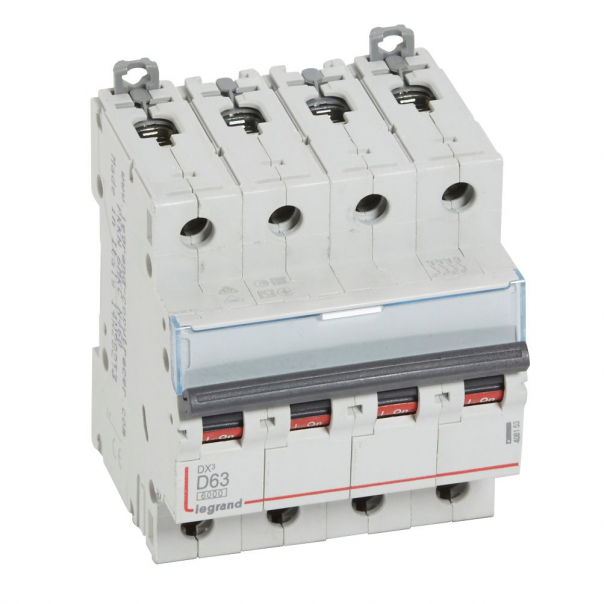 WYŁĄCZNIK NADPRĄDOWY D 63A 4 POLOWY CHARAKTERYSTYKA D SERII DX3 S 304 - 408153 - LEGRAND
