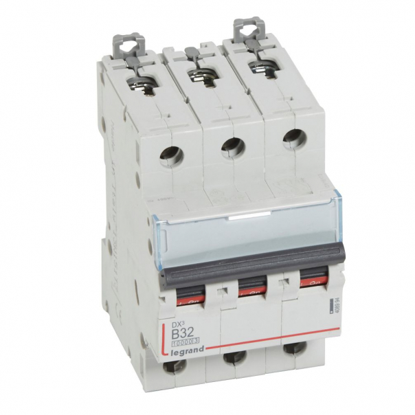 WYŁĄCZNIK NADPRĄDOWY B 32A 3 POLOWY CHARAKTERYSTYKA B SERII DX3 S 313 - 408994 - LEGRAND