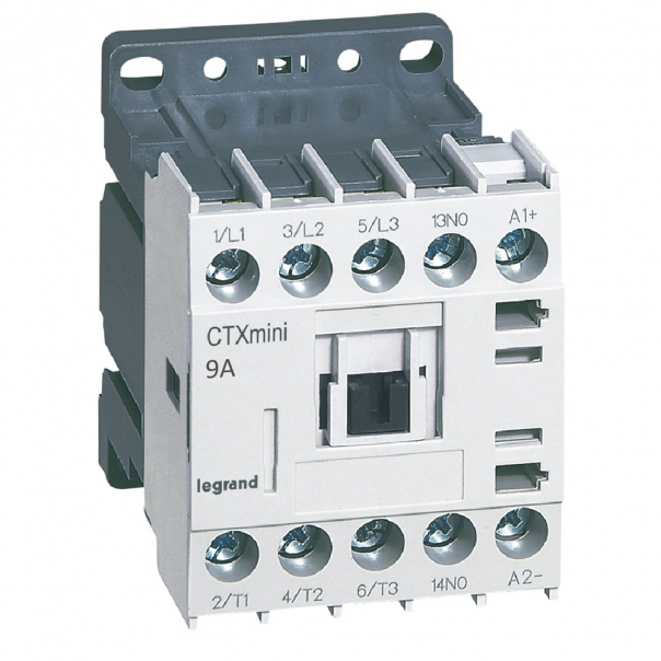 STYCZNIK MOCY MINI 9A 3 BIEGUNY STYK POMOCNICZY 1NO STEROWANIE 24V DC CTX3 - 417021 - LEGRAND