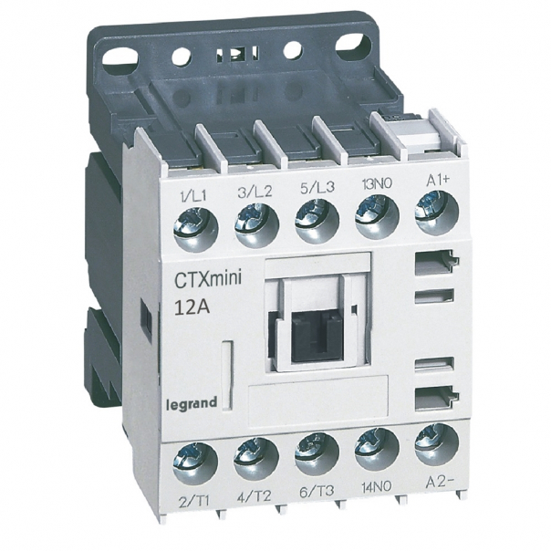 STYCZNIK MOCY MINI 12A 3 BIEGUNY STYK POMOCNICZY 1NO STEROWANIE 24V DC CTX3 - 417041 - LEGRAND