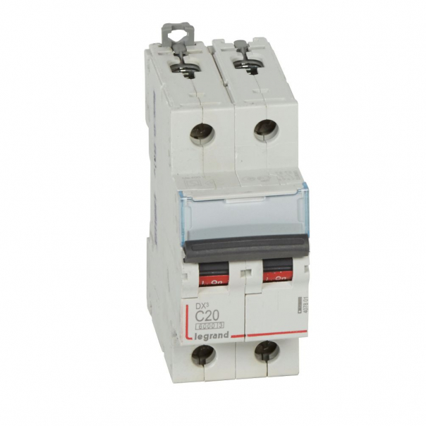 WYŁĄCZNIK NADPRĄDOWY C 20A 2 POLOWY CHARAKTERYSTYKA C SERII DX3 S 302 - 407801 - LEGRAND