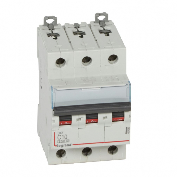 WYŁĄCZNIK NADPRĄDOWY C 10A 3 POLOWY CHARAKTERYSTYKA C SERII DX3 S 303 - 407857 - LEGRAND