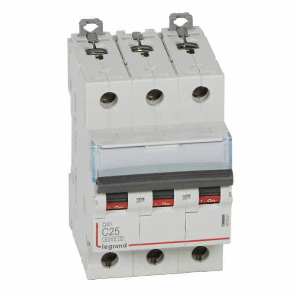WYŁĄCZNIK NADPRĄDOWY C 25A 3 POLOWY CHARAKTERYSTYKA C SERII DX3 S 303 - 407861 - LEGRAND