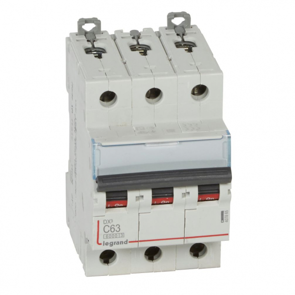 WYŁĄCZNIK NADPRĄDOWY C 63A 3 POLOWY CHARAKTERYSTYKA C SERII DX3 S 303 - 407865 - LEGRAND